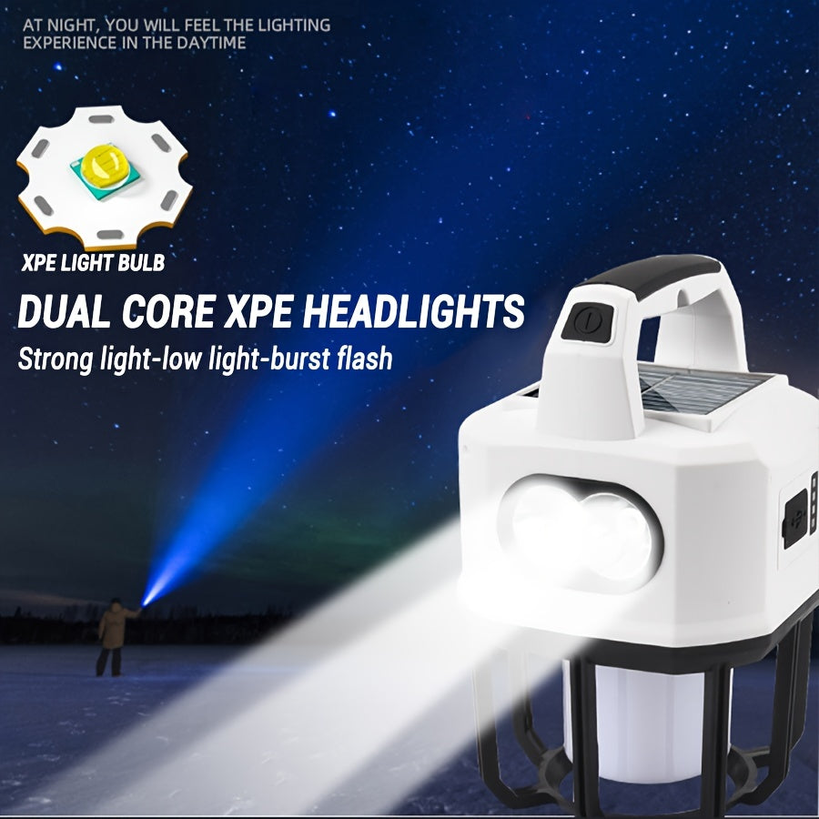 Solar Powered Portable Camping Light with Mobile Charger