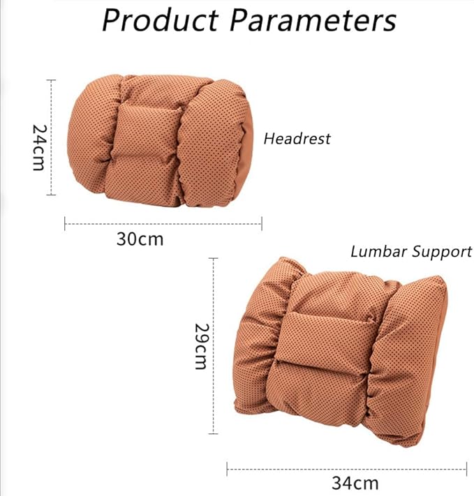 Neck Pillow Automotive Seat Cushions for Mercedes Benz GLS/AMG X167 X166 SUV 2015-2025, Relieving Neck Stiffness Sciatica Relief Car Headrest Lumbar Pillow,Black