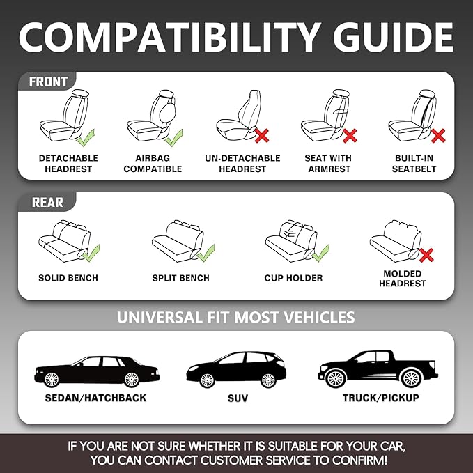 WENNFOUR Car Seat Covers Full Set, Universal Automotive Front and Rear Seat Protector Fit for Cars 5 Seats, Waterproof Breathable Nappa Leather Seat Cushion for Most Vehicles SUV Pick-up Truck, Grey