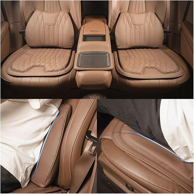 KAnduo M Car Seat Cushion for BMW All Model I3 I4 I8 X1 X2 X3 X4 X5 X5M X6 X7 Z4 Car Lumbar Support Pillow Auto Seat Waist Back Cushion Y (Color : Brown C)