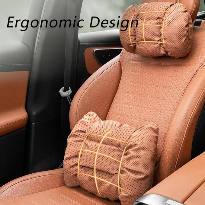 Neck Pillow Automotive Seat Cushions for Honda CR-V 6th/VI V IV III II I RW/RT/RM/RE/RD/Hybrid 2015-2025, Relieving Neck Stiffness Sciatica Relief Car Headrest Lumbar Pillow,White