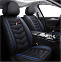MVRVMV Seat Covers for Ford Maverick 2022-2026, Waterproof Leather Auto Seat Cover (2 Seat Standard,Black-Blue)