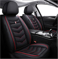 MVRVMV for Ford Escape 2005-2026 Seat Covers, Waterproof Leather Seat Cover (2 Seat Standard,Black-Red)