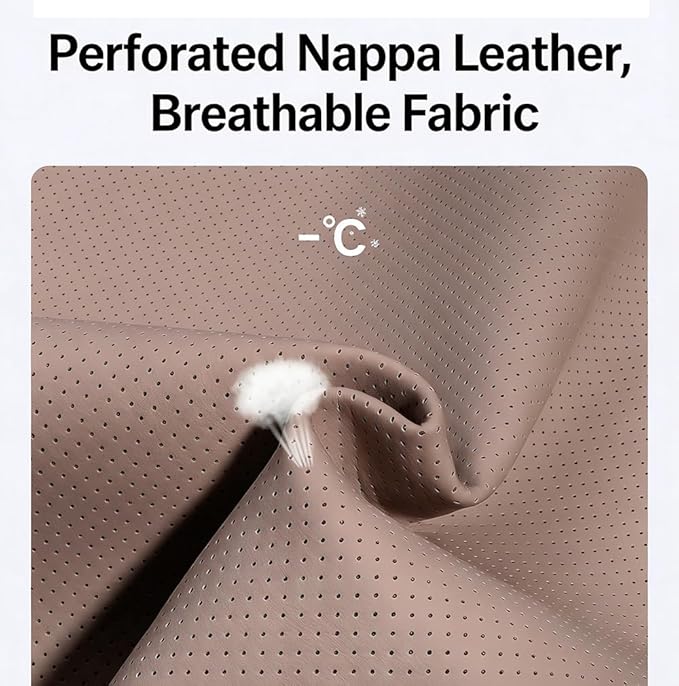 Car Neck Pillow & Lumbar Support for Lincoln Aviator 2020-2024 Ergonomic Breathable Mesh Auto Seat Back Cushion Headrest,Brown-Lumbar Support