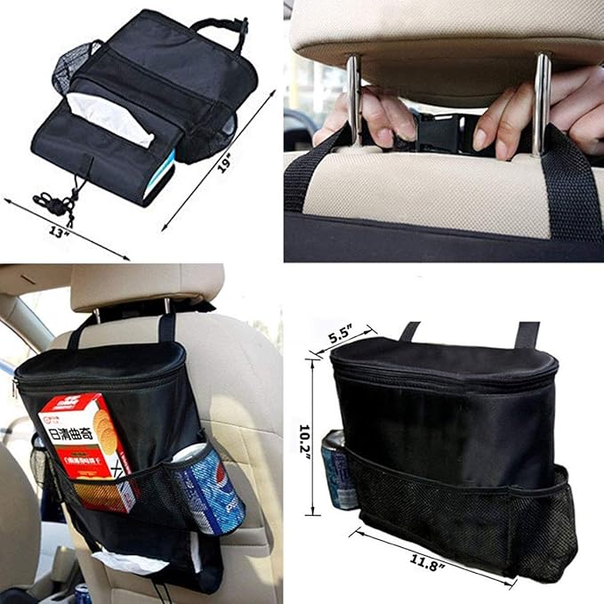AUTOARK Car Seat Back Organizer and Cooler Set,Multi-Pocket Travel Storage Bag(Heat-Preservation and Waterproof),Bigger-Capacity,AK-054