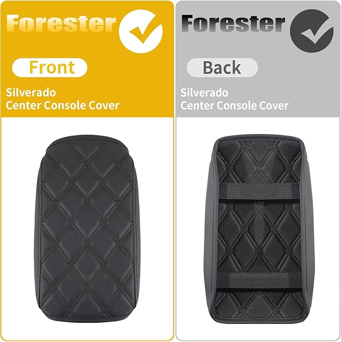 GIANT PANDA Custom Car Center Console Armrest Cover Fit 2014 2015 2016 2017 2018 Subaru Forester,Waterproof Faux Leather Middle Console Cover Protector - Full Protection - Black