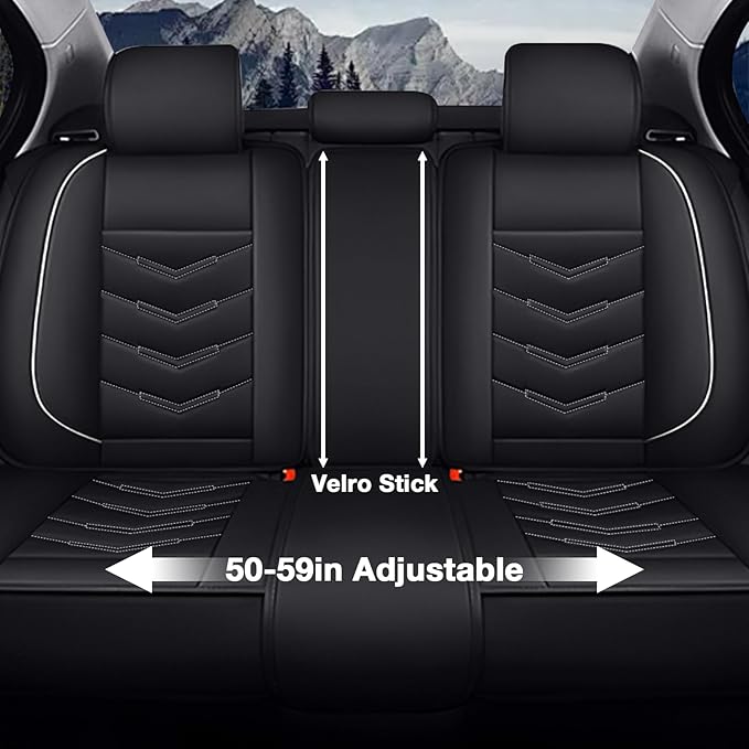 MVRVMV 8 Seat Covers for Honda Pilot 2010-2026, Waterproof Anti-Slip Car Seat Cover Compatible with Airbags (8 Seat Standard, Black-White