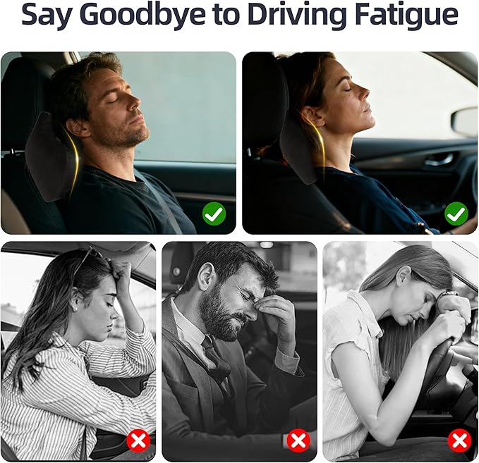 Car Neck & Lumbar Support Pillow Set for Kia Sportage, Soft Memory Foam Headrest & Back Cushion, Ergonomic Comfortable Seat Support for Daily Driving and Long Trips Car Interior Accessories