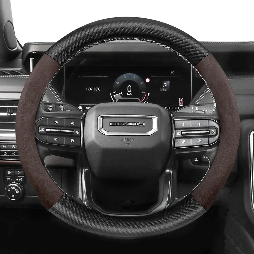 GMC Suede Carbon Fibre Steering Wheel Cover