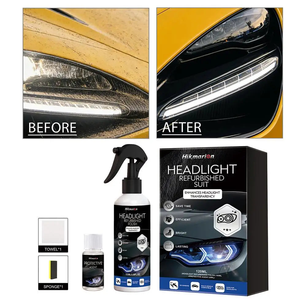 Car Headlight Restoration Kit – Lens Cleaner, Polisher & UV Protection Solution