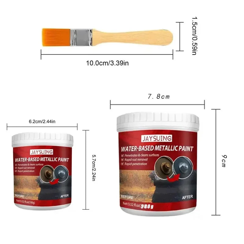 Metal Rust Remover & Converter Paint – Water-Based Anti-Rust Coating (100g / 300g)
