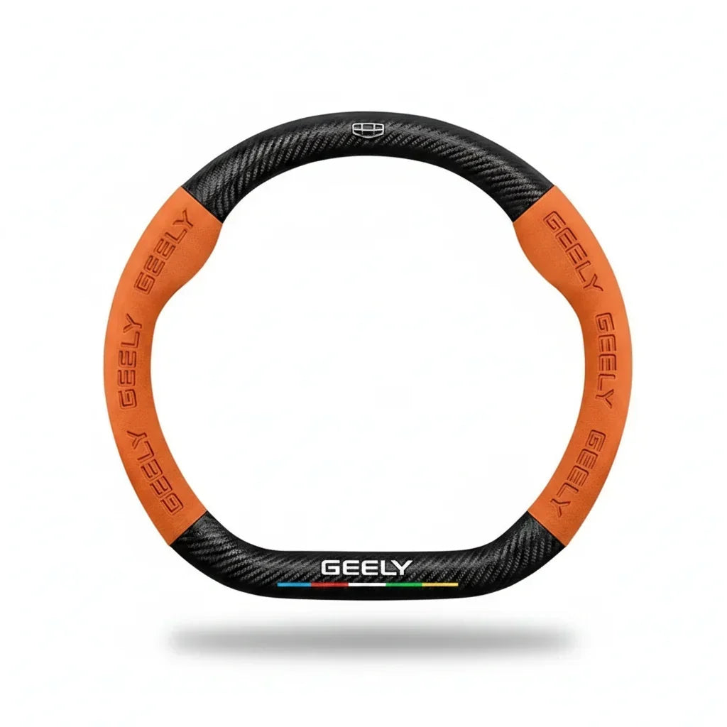 Geely Carbon Fiber Suede Steering Wheel Cover