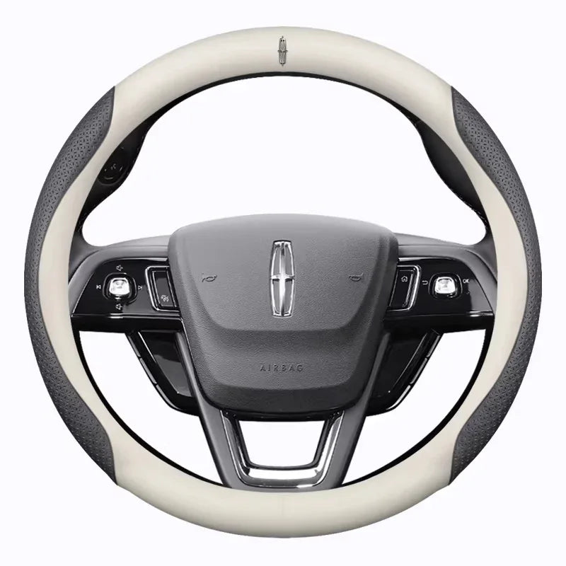 Lincoln Carbon Fiber Leather Steering Wheel Cover