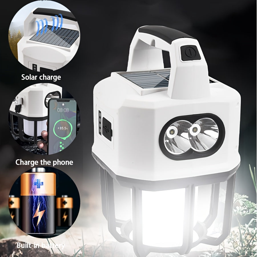 Solar Powered Portable Camping Light with Mobile Charger