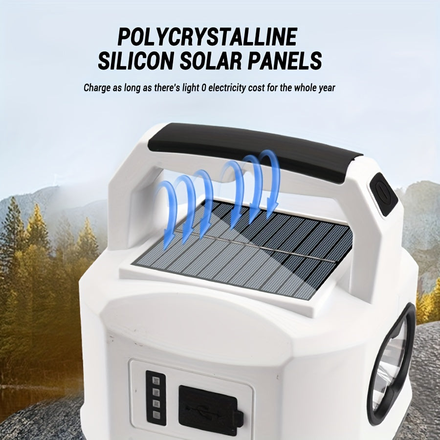 Solar Powered Portable Camping Light with Mobile Charger