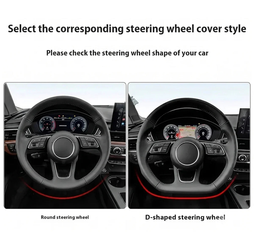 Cadillac Leather & Carbon Fiber Steering Wheel Cover